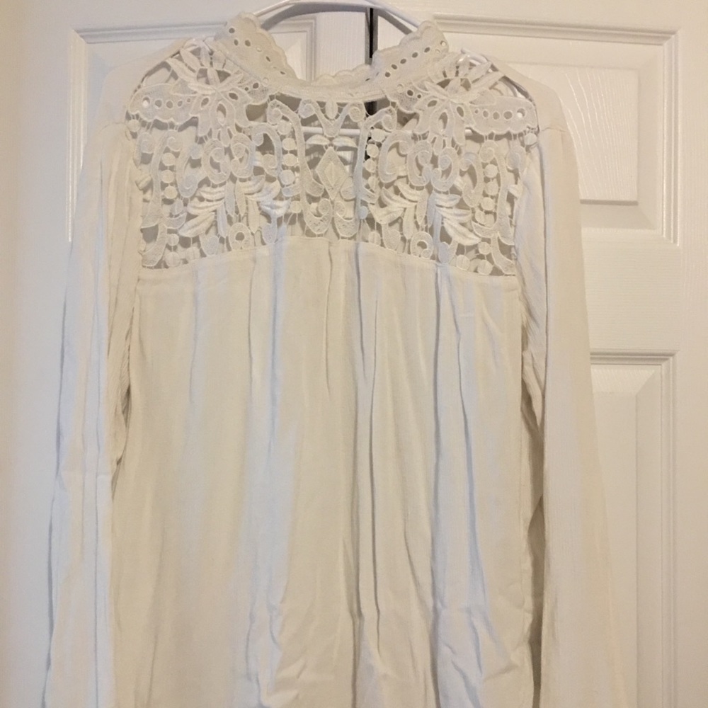 Ivory high collar XXL top